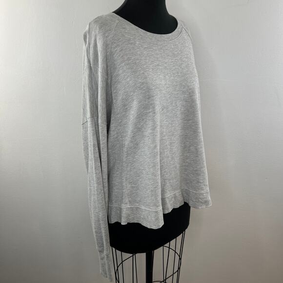 Sweaty Betty Gray Sweater Round Neck Long Sleeve Side Slit Size X-Large XL - Picture 2 of 9